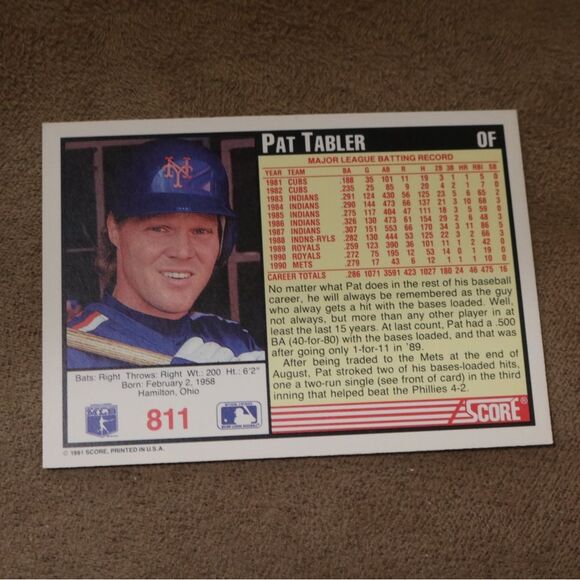 Pat Tabler #811 Baseball Card - Picture 2 of 2